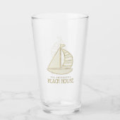 Beach House Sailboat Gold ID623 Glas (Voorkant)