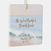 Beach House, Sand, Calm Blue Zee, Sunrise ID0022 Keramisch Ornament (Rechts)