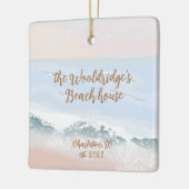 Beach House, Sand, Calm Blue Zee, Sunrise ID0022 Keramisch Ornament (Links)