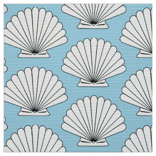 Beach House Scallop Seashells Stof