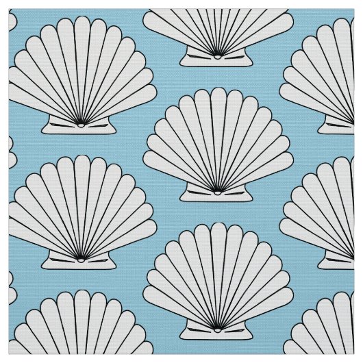 Beach House Scallop Seashells Stof (Swatch)