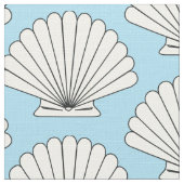Beach House Scallop Seashells Stof (Close Up)