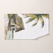 Beach House Scène Waterverf Ontwerp Bad Handdoek (Handdoek)