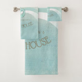 Beach House Seahorse Aqua Blue ID623 Bad Handdoek (Insitu)