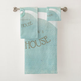 Beach House Seahorse Aqua Blue ID623 Bad Handdoek