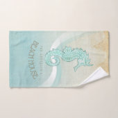 Beach House Seahorse Aqua Blue ID623 Bad Handdoek (Handdoek)