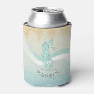 Beach House Seahorse Aqua Blue ID623 Blikjeskoeler