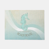 Beach House Seahorse Aqua Blue ID623 Deurmat (Voorkant)