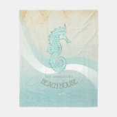 Beach House Seahorse Aqua Blue ID623 Fleece Deken (Voorkant)