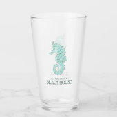Beach House Seahorse Aqua Blue ID623 Glas (Voorkant)