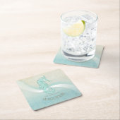 Beach House Seahorse Aqua Blue ID623 Kartonnen Onderzetters (Insitu)