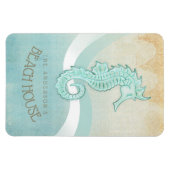 Beach House Seahorse Aqua Blue ID623 Magneet (Horizontaal)