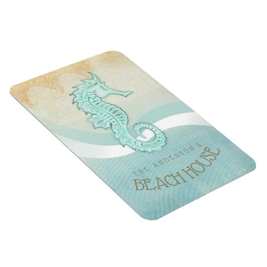 Beach House Seahorse Aqua Blue ID623 Magneet (Rechterzijde)