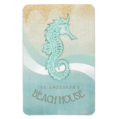 Beach House Seahorse Aqua Blue ID623 Magneet (Verticaal)