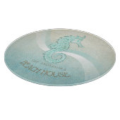 Beach House Seahorse Aqua Blue ID623 Snijplank (Hoek)