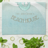 Beach House Seahorse Aqua Blue ID623 Theedoek (Gevouwen)