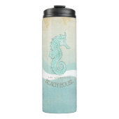Beach House Seahorse Aqua Blue ID623 Thermosbeker (Voorkant)