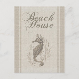 Beach House Seahorse Seashore Briefkaart