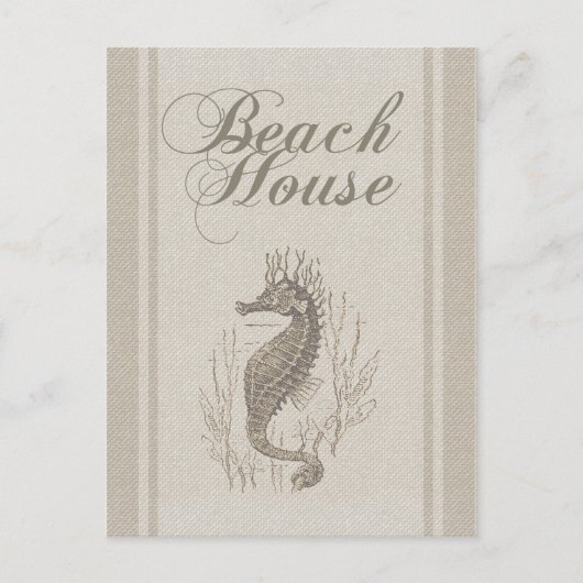 Beach House Seahorse Seashore Briefkaart (Voorkant)