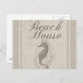Beach House Seahorse Seashore Briefkaart (Voorkant / Achterkant)