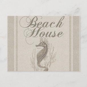 Beach House Seahorse Seashore Briefkaart