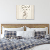 Beach House Seahorse Seashore Canvas Afdruk (Insitu (Slaapkamer))