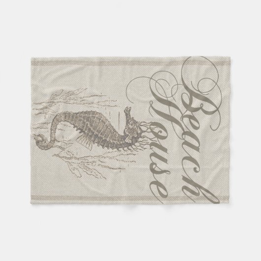 Beach House Seahorse Seashore Fleece Deken (Voorkant (Horizontaal))
