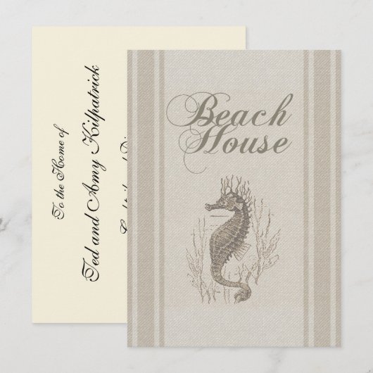 Beach House Seahorse Seashore Kaart (Voorkant / Achterkant)