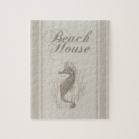 Beach House Seahorse Seashore Legpuzzel (Verticaal)