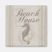 Beach House Seahorse Seashore Magneet (Voorkant)