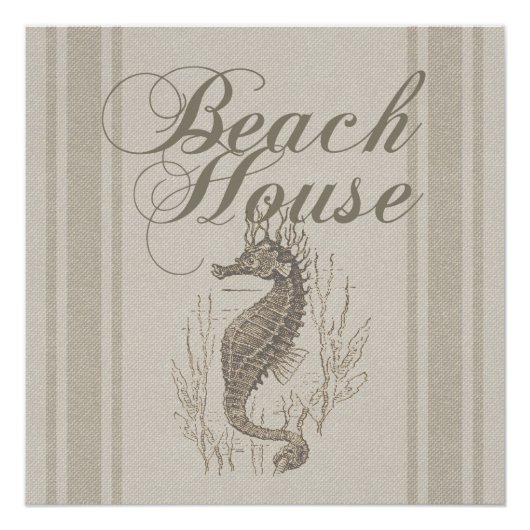 Beach House Seahorse Seashore Poster (Voorkant)