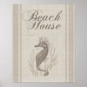 Beach House Seahorse Seashore Poster (Voorkant)
