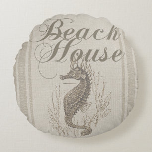 Beach House Seahorse Seashore Rond Kussen