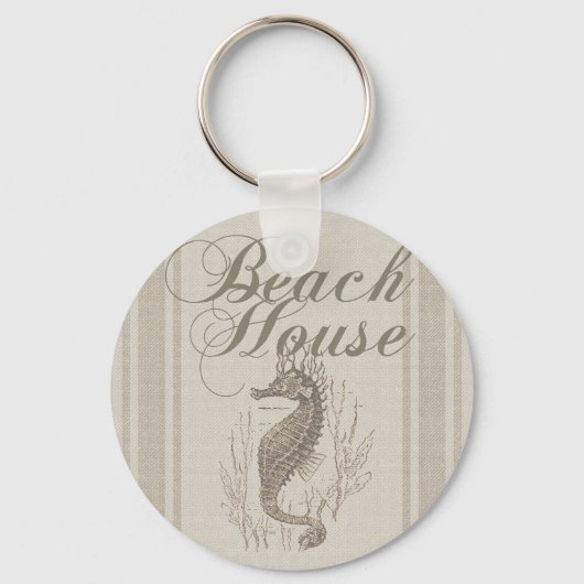 Beach House Seahorse Seashore Sleutelhanger (Voorkant)