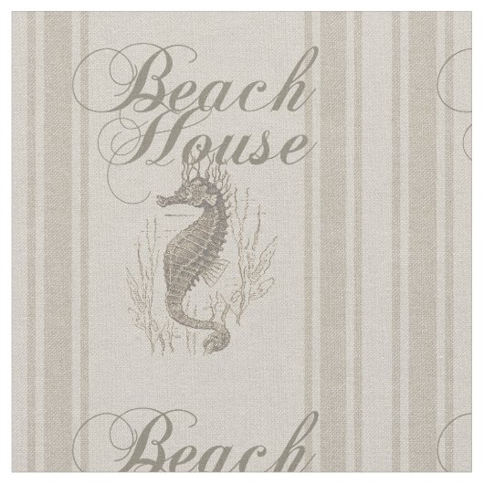 Beach House Seahorse Seashore Stof (Close Up)