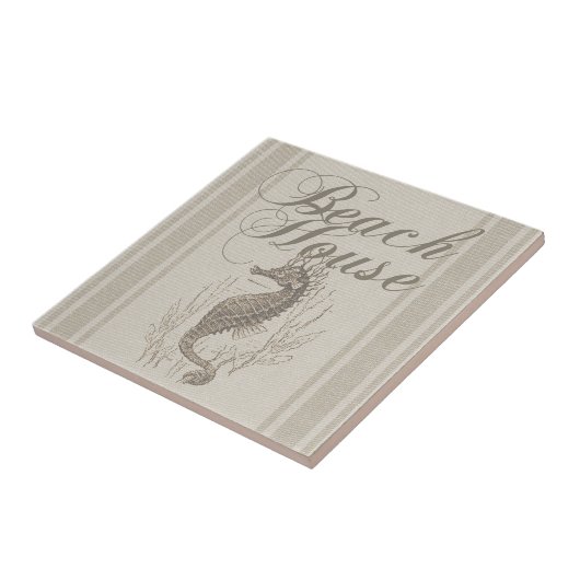 Beach House Seahorse Seashore Tegeltje (Zijkant)