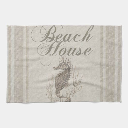 Beach House Seahorse Seashore Theedoek (Horizontaal)