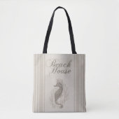 Beach House Seahorse Seashore Tote Bag (Voorkant)