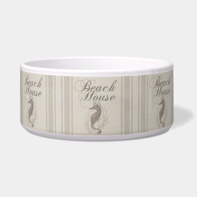 Beach House Seahorse Seashore Voerbakje (Voorkant)