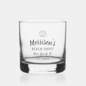 Beach House Seashell Clam Shell Gepersonaliseerde  Whisky Glas (Links)