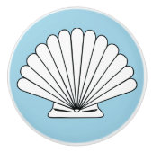 Beach House Seashell Turquoise Deurknop Keramische Knop (Voorkant)