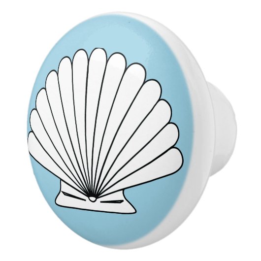Beach House Seashell Turquoise Deurknop Keramische Knop (Rechts)