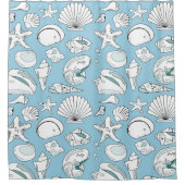 Beach House Shells Shower Curtain Douchegordijn (Voorkant)