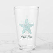 Beach House Starfish Aqua Blauwe ID623 Glas (Achterkant)