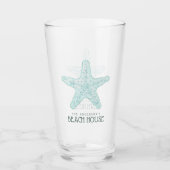 Beach House Starfish Aqua Blauwe ID623 Glas (Voorkant)