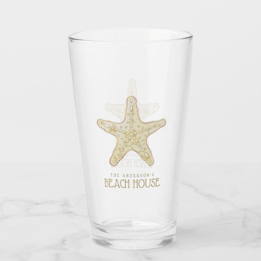 Beach House Starfish Gold ID623 Glas (Achterkant)