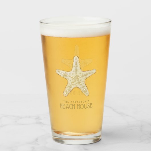 Beach House Starfish Gold ID623 Glas (Achterkant gevuld)