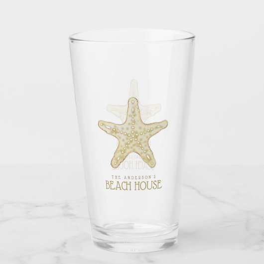 Beach House Starfish Gold ID623 Glas (Voorkant)