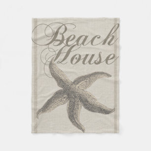 Beach House Starfish Seashore Fleece Deken