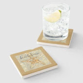 Beach House Starfish Thema Stenen Onderzetter (Zijkant)